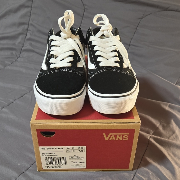 Vans Shoes - Vans Old Skool Platform Sneakers - Black and White